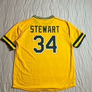 Match Up Oakland Athletics #34 Dave Stewart Jersey Size XL Yellow/Green Pullover